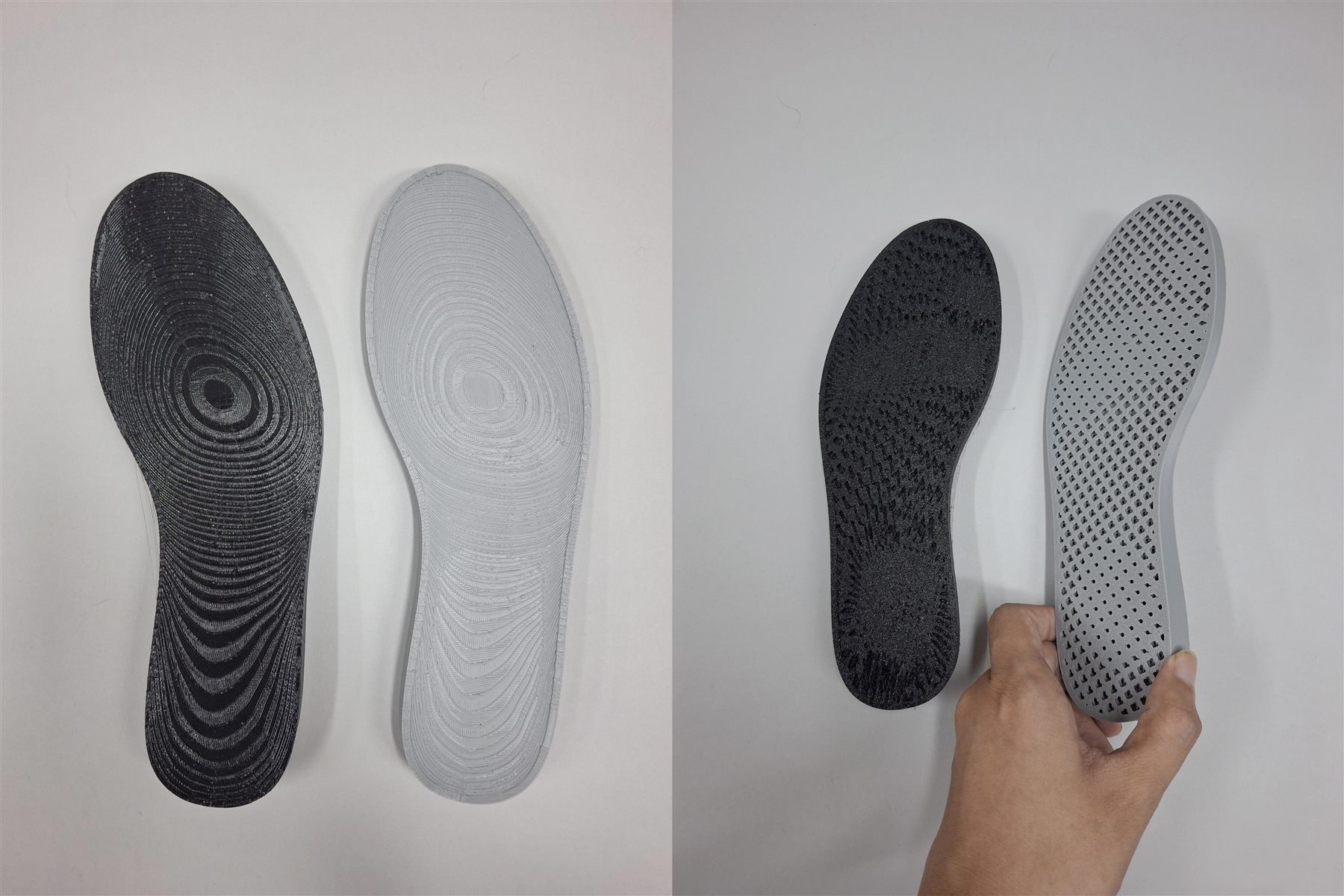 Framed insole prototype that made the bottom too hard