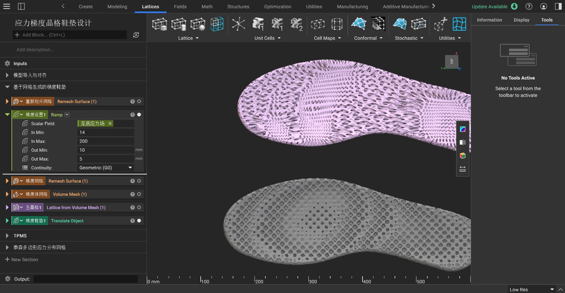 nTop lattice density transition detail