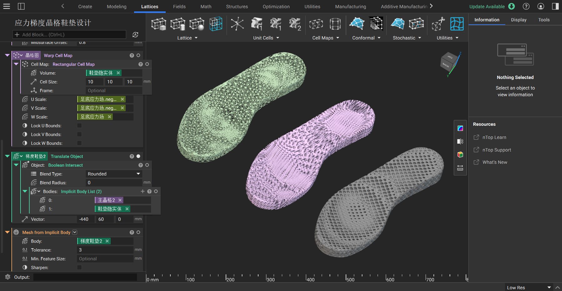 nTop pressure-gradient lattice insole design overview
